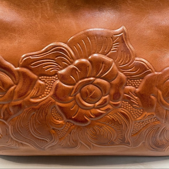 Patricia Nash Tooled Rose Satchel Leather - Picture 4 of 6